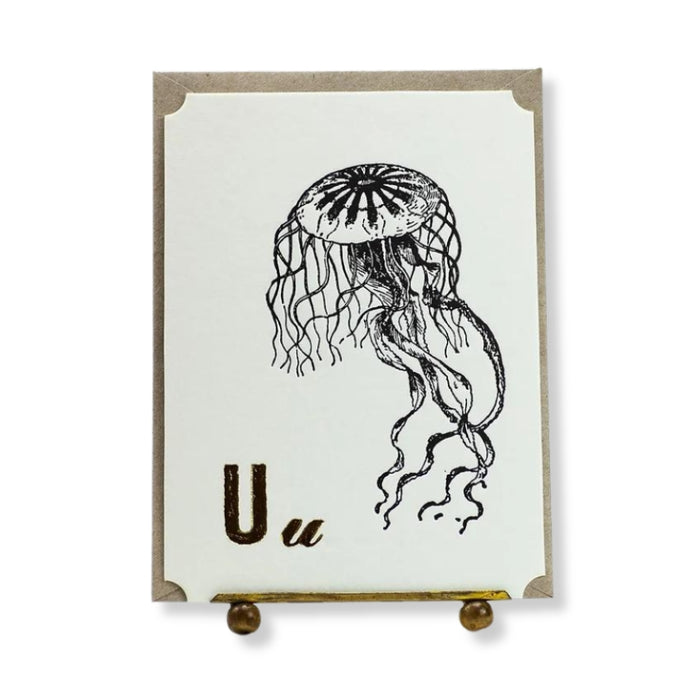 U Letterpress Card - Urchin
