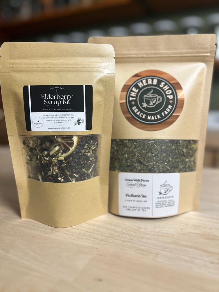 Ultimate Winter Wellness Bundle elderberry syrup bottle and immune support items – Misty Creek Acres