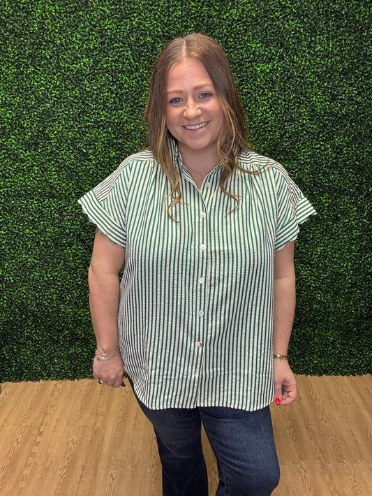 Umgee Striped Button Down