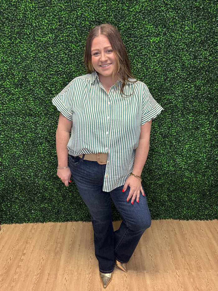 Umgee Striped Button Down