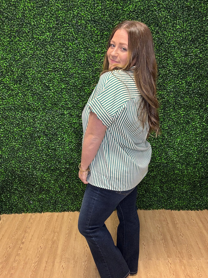 Umgee Striped Button Down