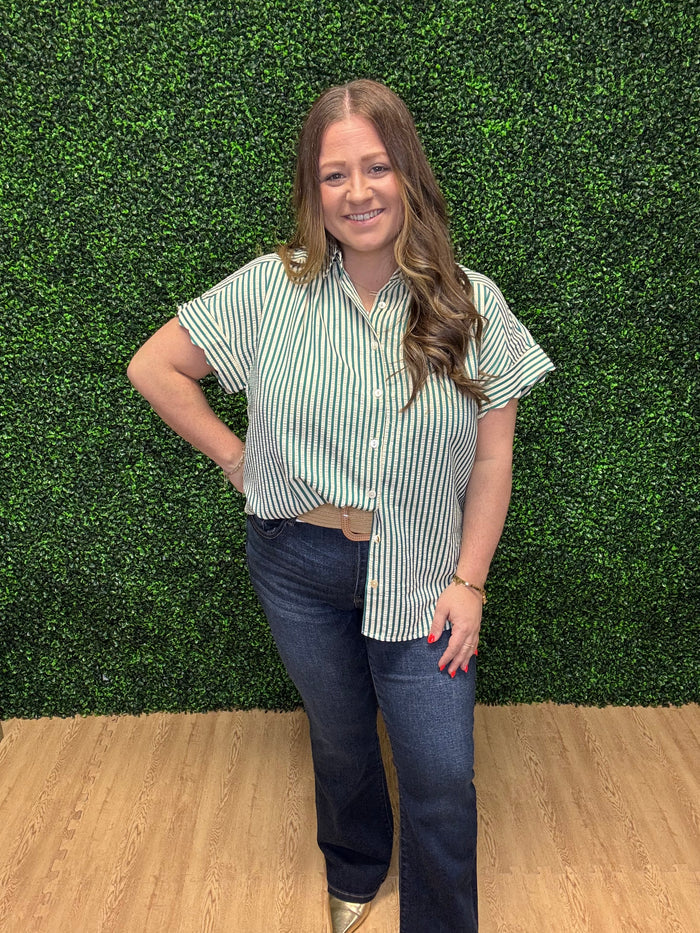 Umgee Striped Button Down