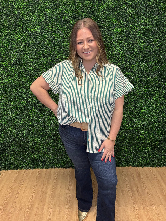 Umgee Striped Button Down