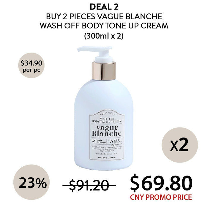 (BUY 2)  VAGUE BLANCHE WASH OFF BODY TONE UP CREAM