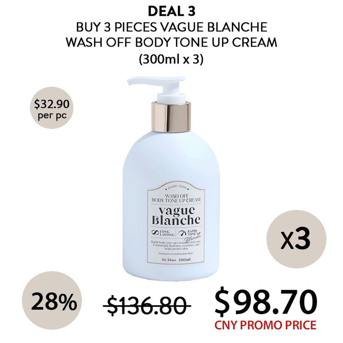 (BUY 3)  VAGUE BLANCHE WASH OFF BODY TONE UP CREAM