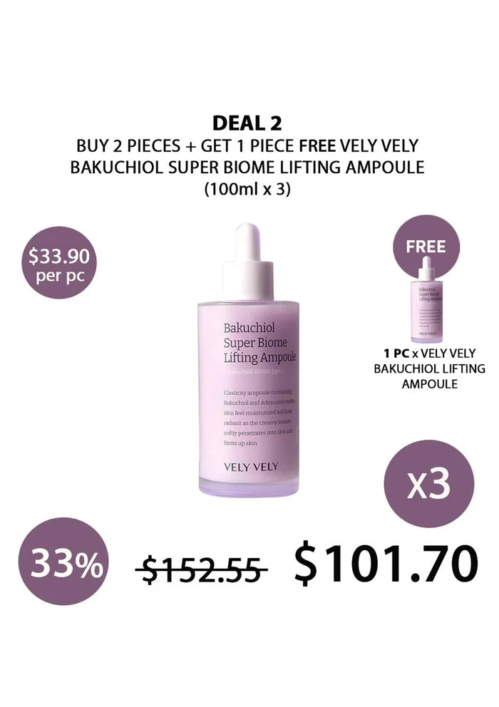 (BUY 2+1 FREE)  VELY VELY BAKUCHIOL SUPER BIOME LIFTING AMPOULE