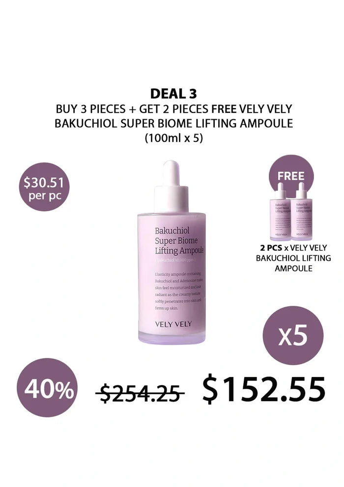 (BUY 3+2 FREE)  VELY VELY BAKUCHIOL SUPER BIOME LIFTING AMPOULE