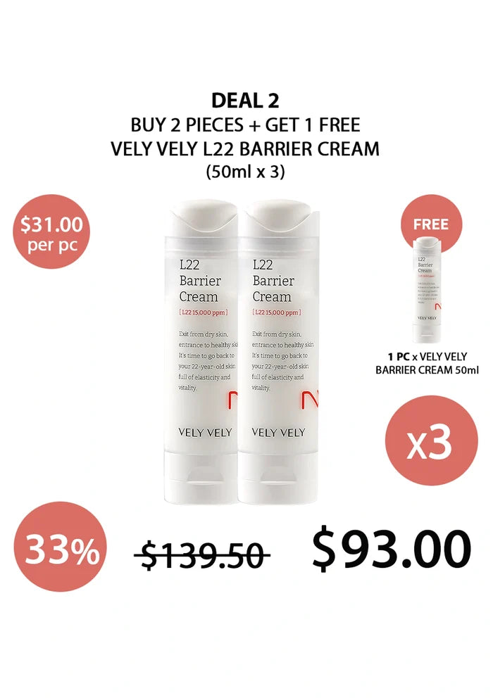 (BUY 2+1 FREE) VELY VELY L22 BARRIER CREAM