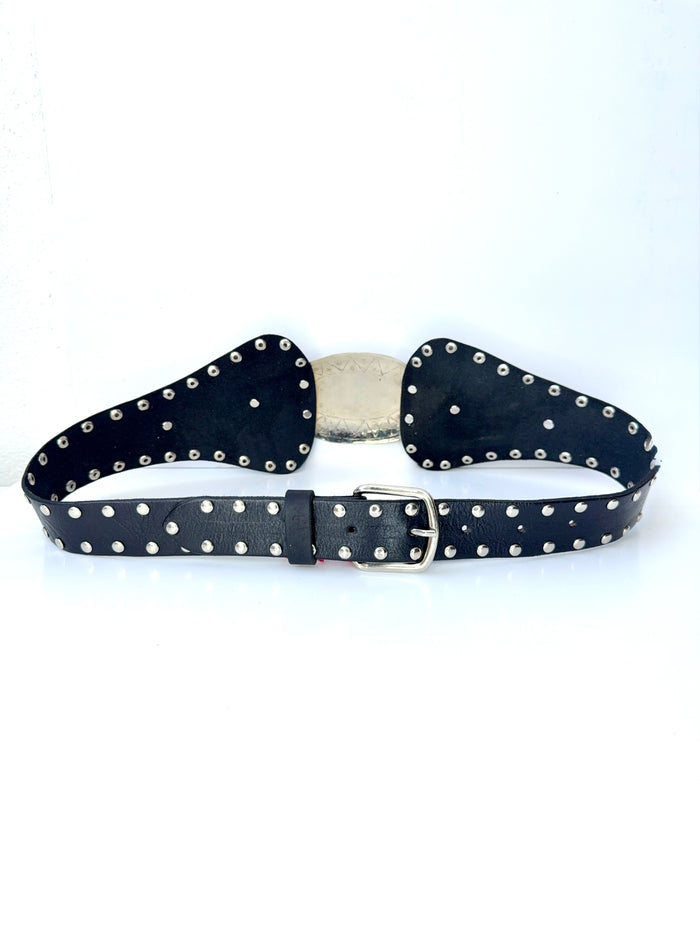 Vintage Black Leather Belt