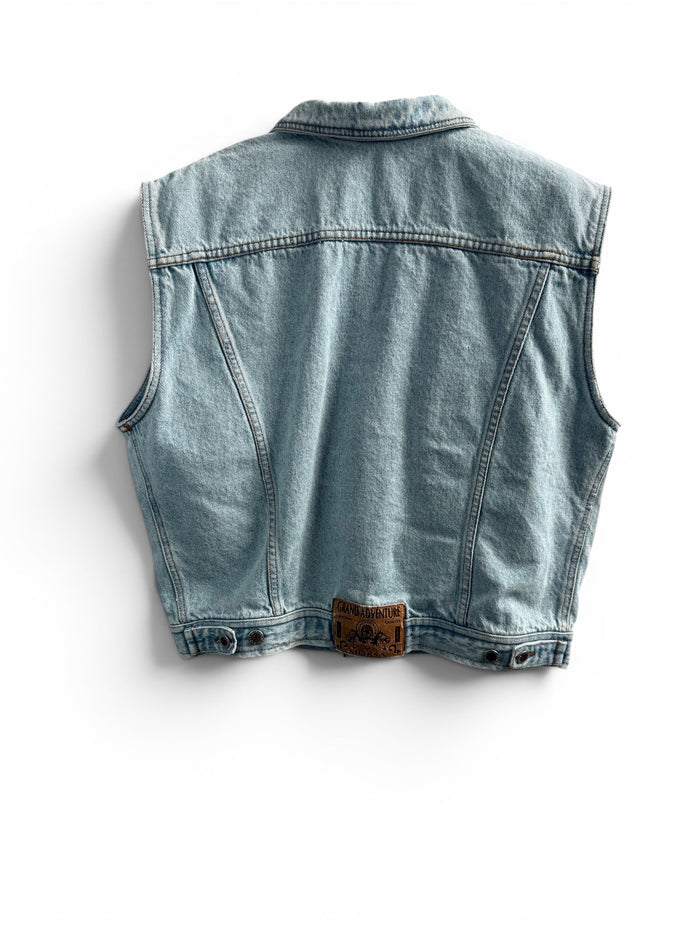 Vintage Blue Denim Sleeveless Vest