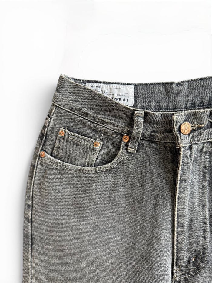 Vintage High-Waisted Grey Denim Jeans