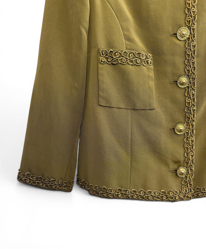 Vintage Olive Military Style Jacket