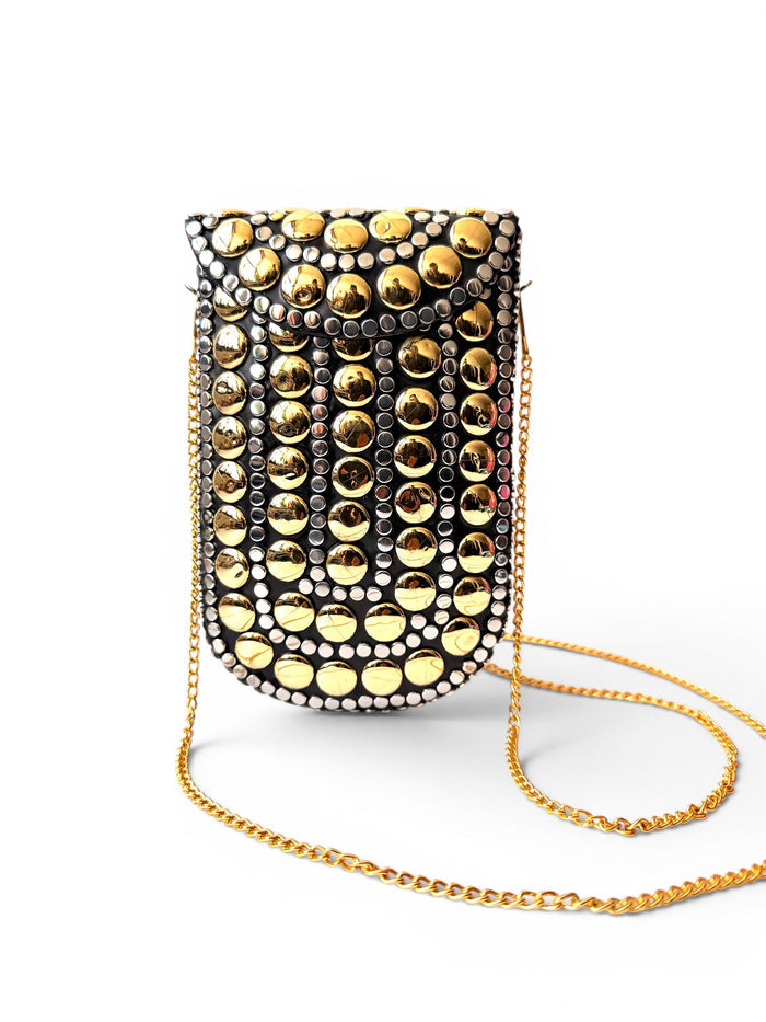 Vintage Studded Gold Bag
