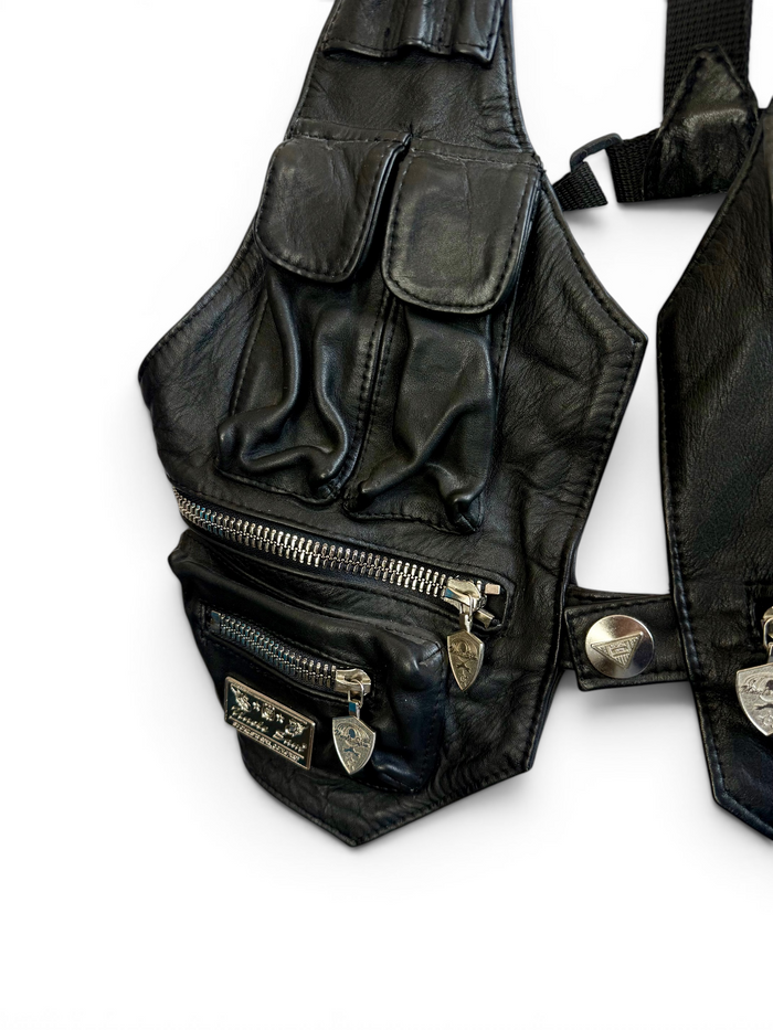 Vintage Uncle Sam Leatherwear Leather Harness Vest