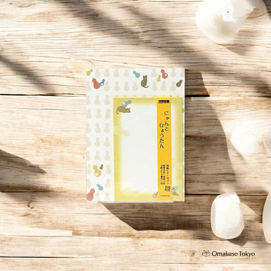 Washi Letter Set – komon+ Nyanto Hyotan (Cat & Gourd)