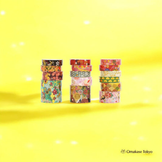 Washi Tape Set – Japanese Pattern Sakura Feast (15 Rolls)