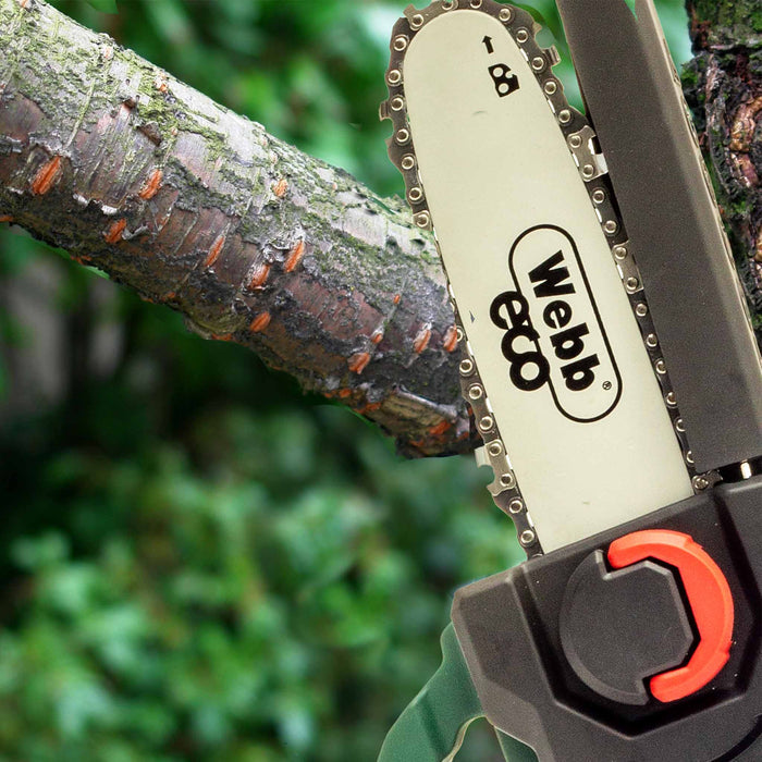 Webb Eco 20V 15cm Cordless Pruning Saw trimming tree branch
