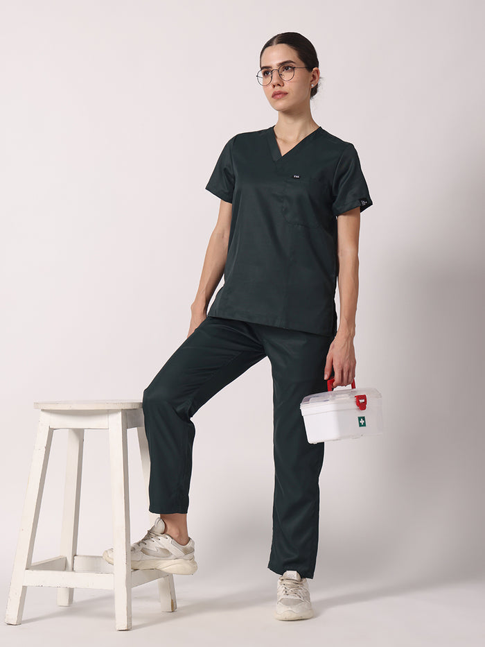 Women Evo Scrub (Dark Green) Set