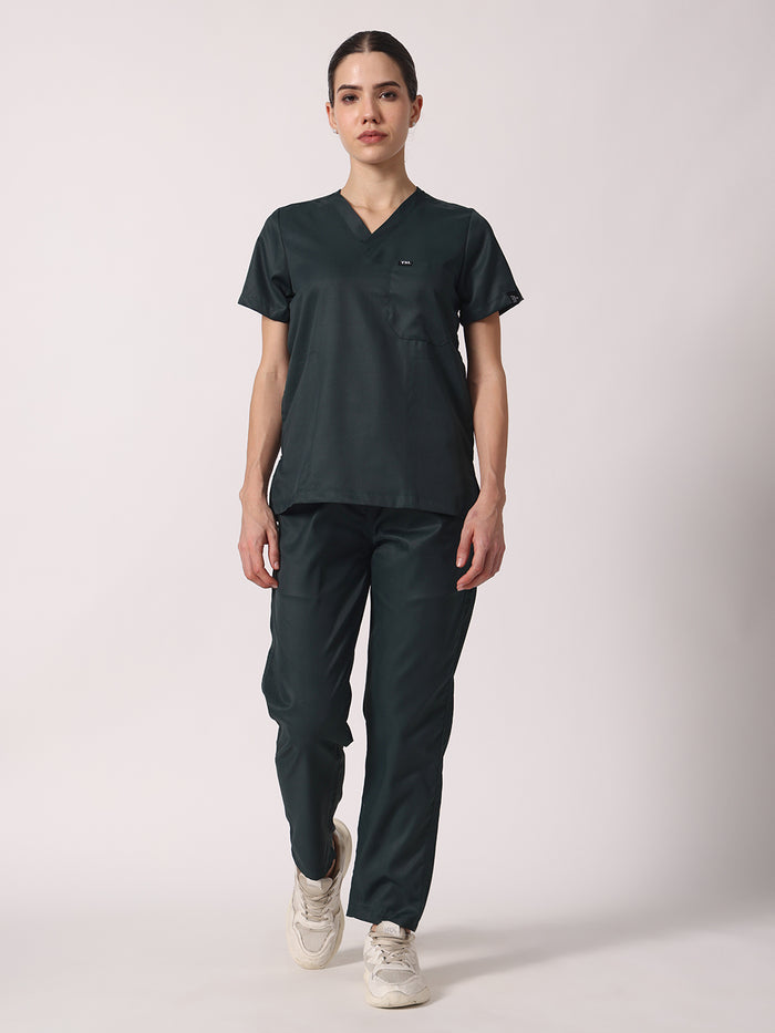 Women Evo Scrub (Dark Green) Set