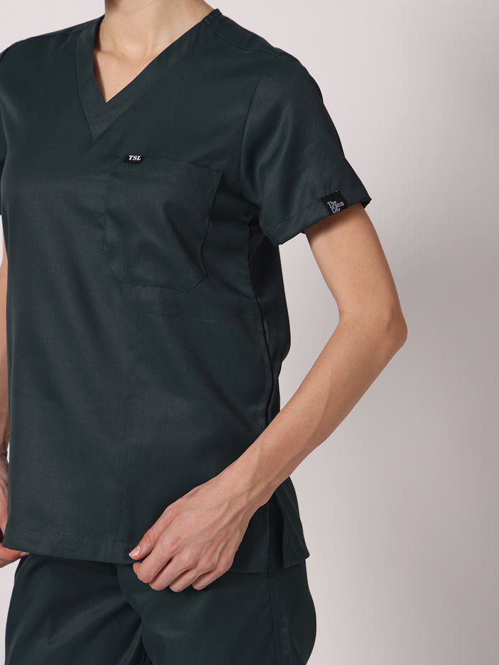 Women Evo Scrub (Dark Green) Set