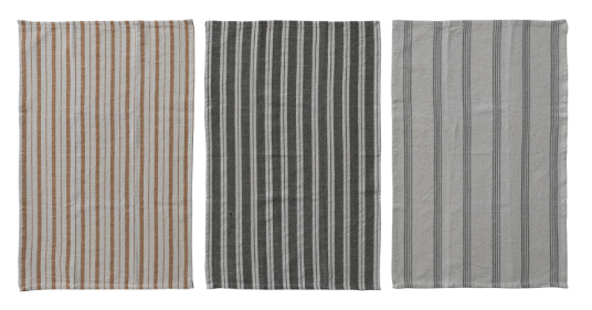 Woven Cotton Tea Towel with Stripes