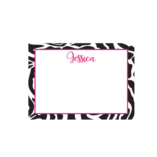 Zebra Print Flat Note - Barque Gifts