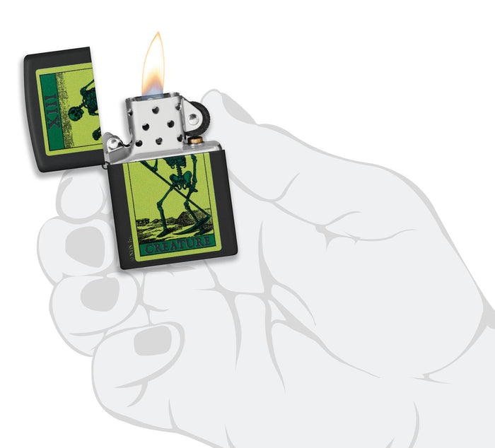 Zippo Creature Skeleton Black Matte 48416