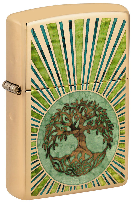 Zippo Fusion Tree of Life Design High Polish Brass 48391