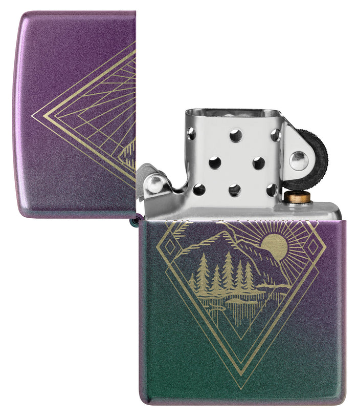 Zippo Geometric Outdoor Design Iridescent 48382