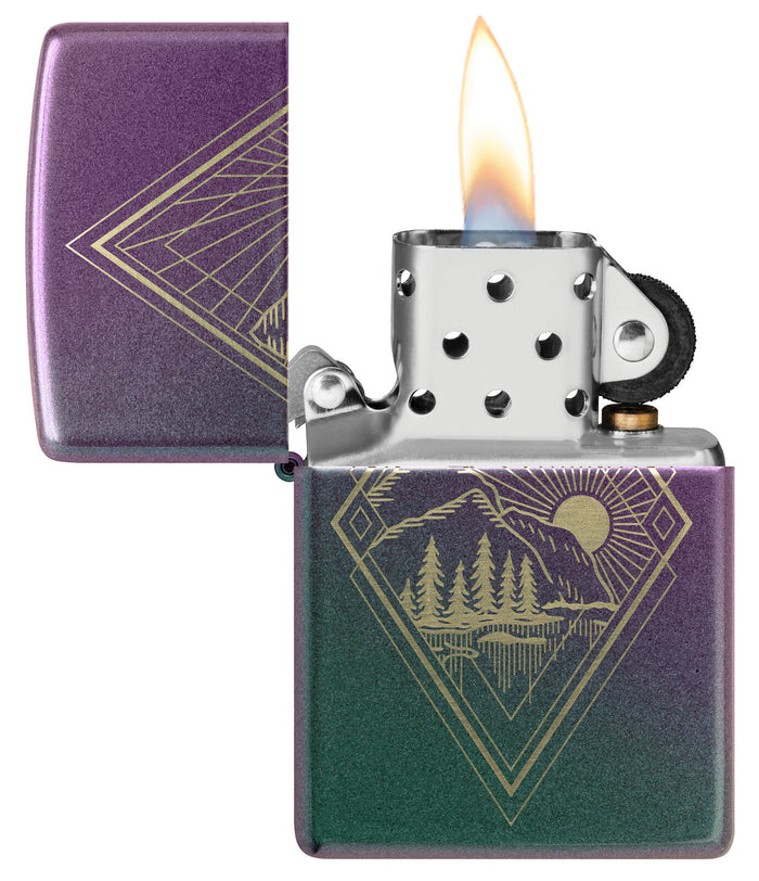 Zippo Geometric Outdoor Design Iridescent 48382