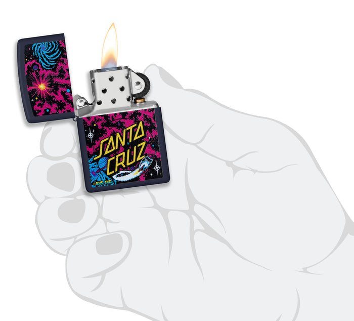 Zippo Santa Cruz Outer Space Galaxy Design Navy Matte 48414
