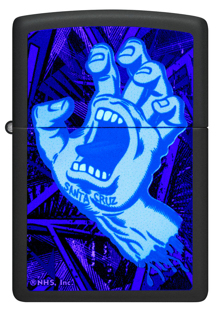 Zippo Santa Cruz Screaming Hand Black Light Black Matte 48415