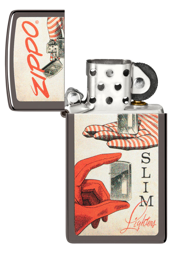 Zippo Vintage Design Slim Black Ice 48396