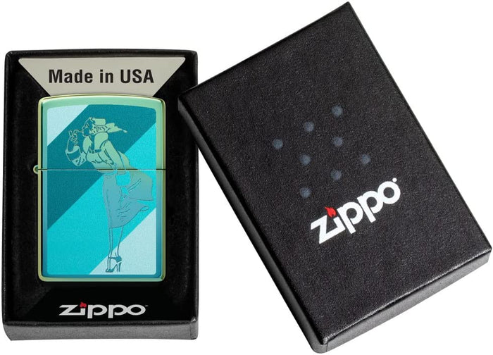 Zippo Windy Design High Polish Teal 48457