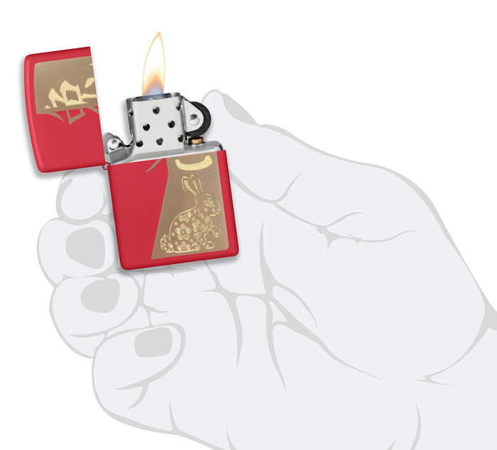 Zippo Year of The Rabbit Red Matte 48282